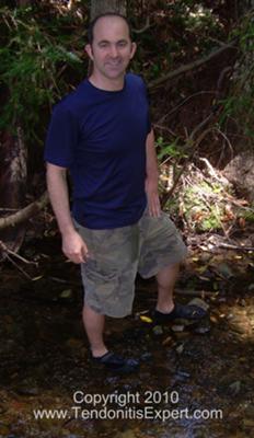 Me and my Vibram Five Finger KSO barefoot shoes in a creek